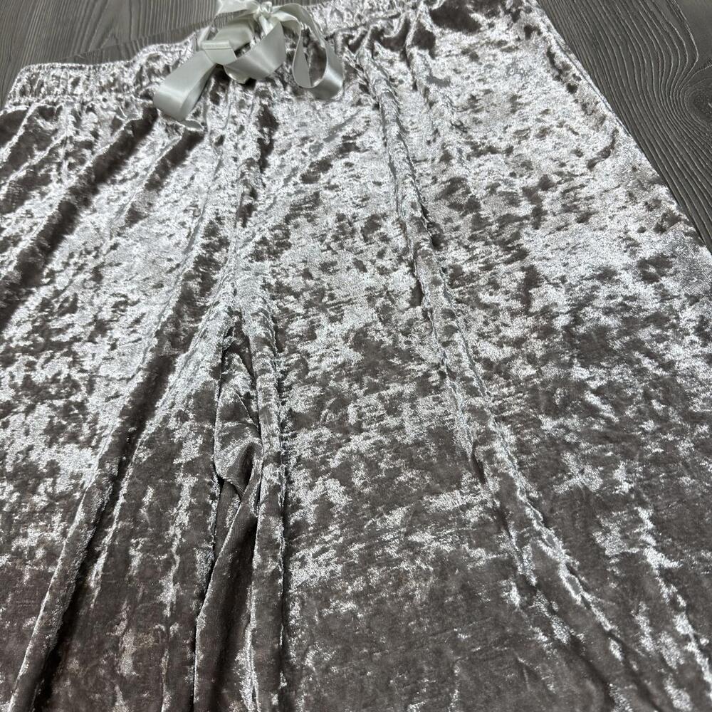 Cato‎ Tan Crushed Velvet Pants with Ribbon Tie and Elastic Waistband - Picture 2 of 7